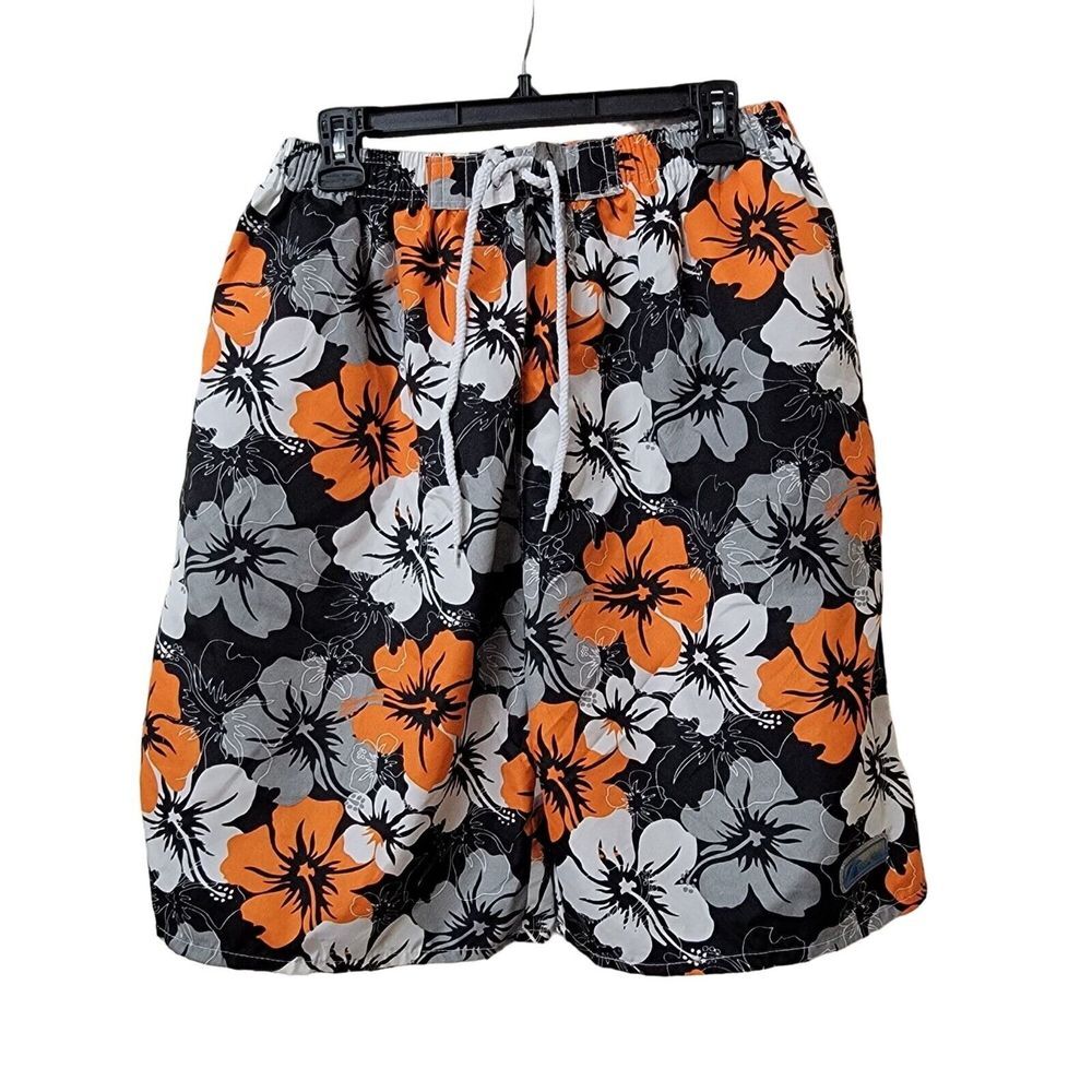 Ocean Blue Swimwear Mens Shorts Size XXL Multicolor Mesh Liner Floral Pattern